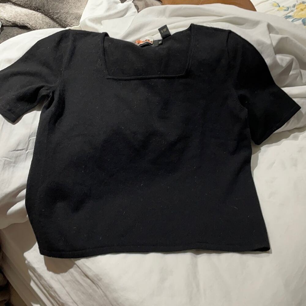 Dana Buchman xl black sweater shell euc